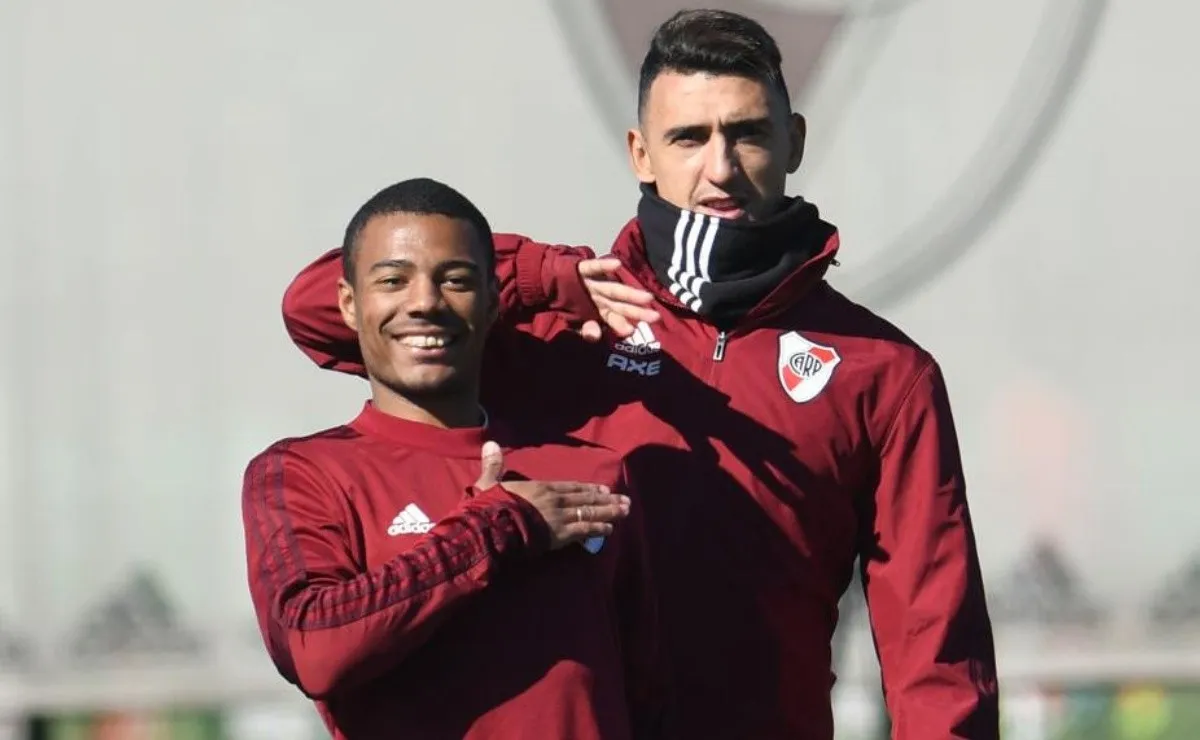 Matías Suárez y De La Cruz, dos de los que serán titulares el domingo en el Monumental