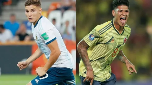 Álvarez y Carrascal, jugadores de River que están disputando el Preolímpico Sub-23.