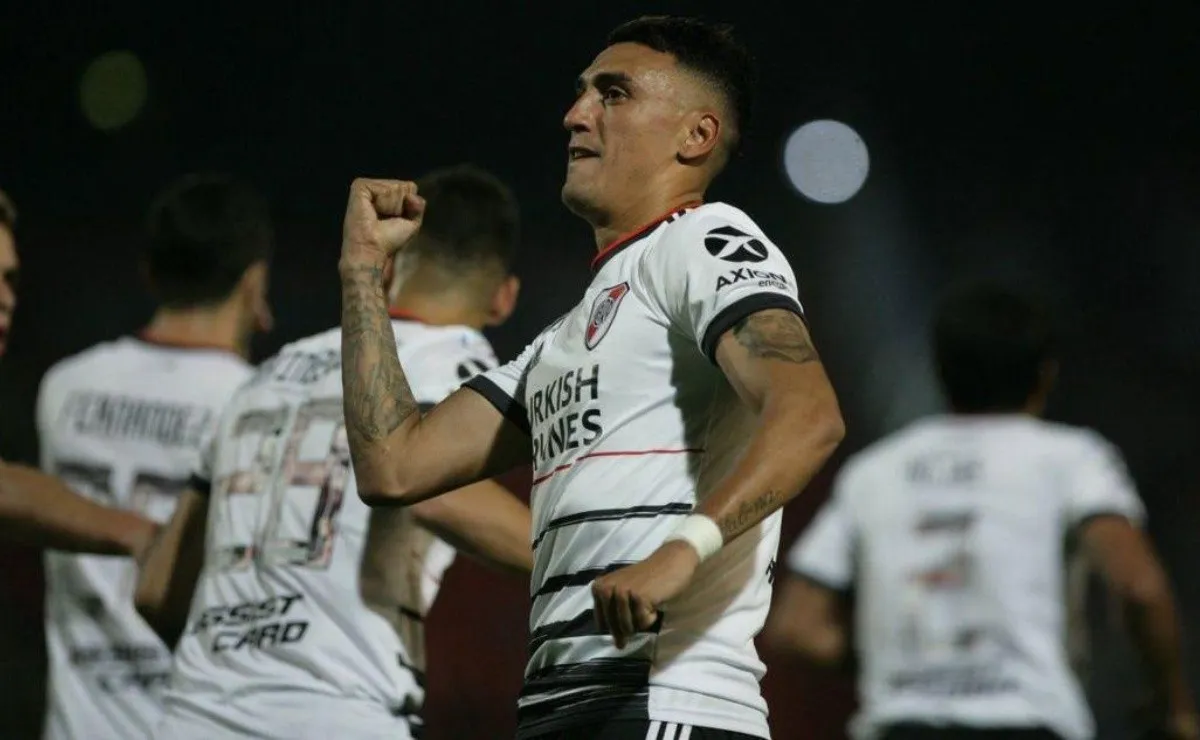 Suárez celebra su gol ante Godoy Cruz.