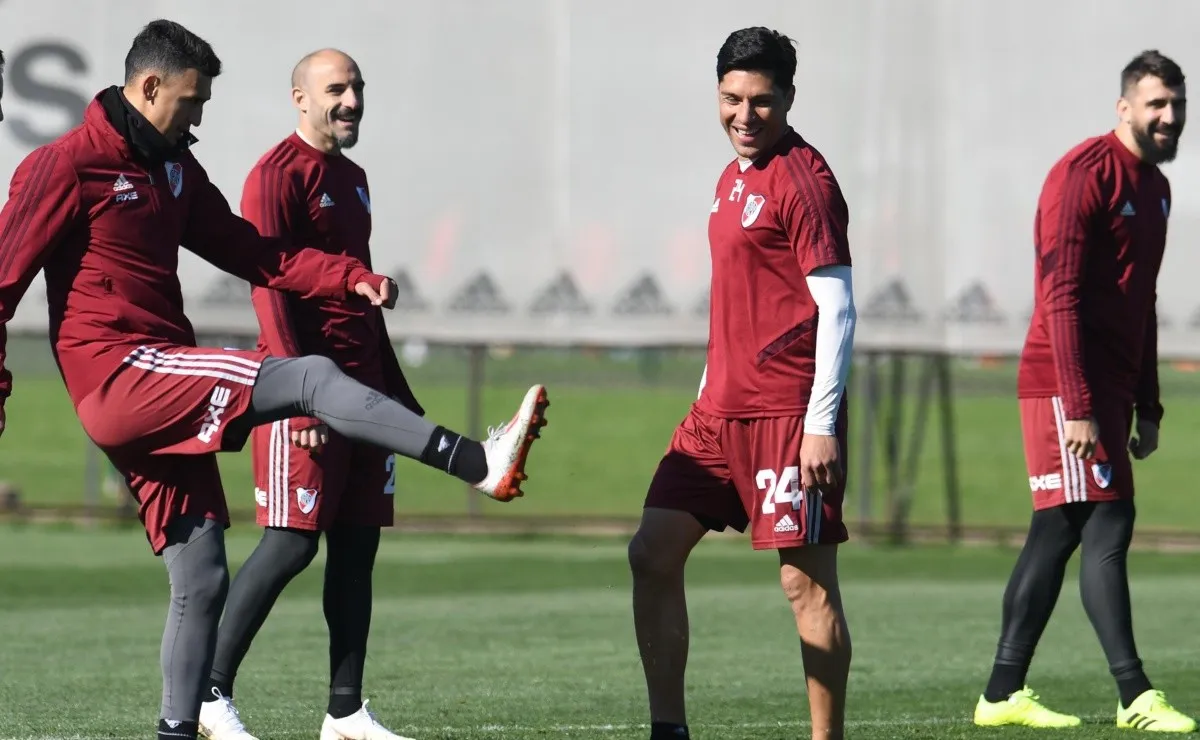 River se entrenó en el predio de Ezeiza.