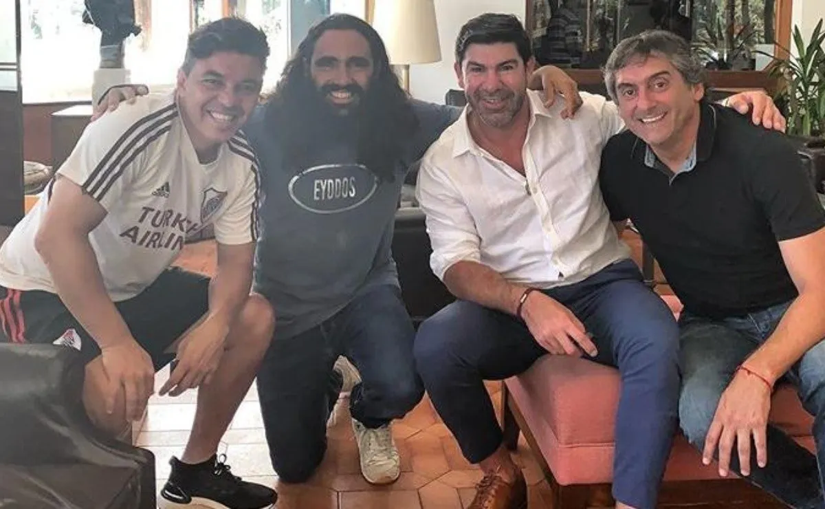 Gallardo, Sorin, Salas y Francescoli: un reencuentro de lujo.