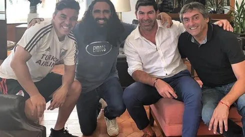 Gallardo, Sorin, Salas y Francescoli: un reencuentro de lujo.