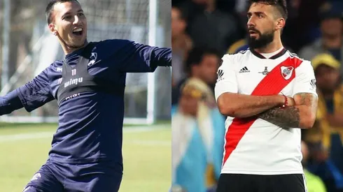 Vangioni emuló el festejo de Pratto ante Boca en Madrid.