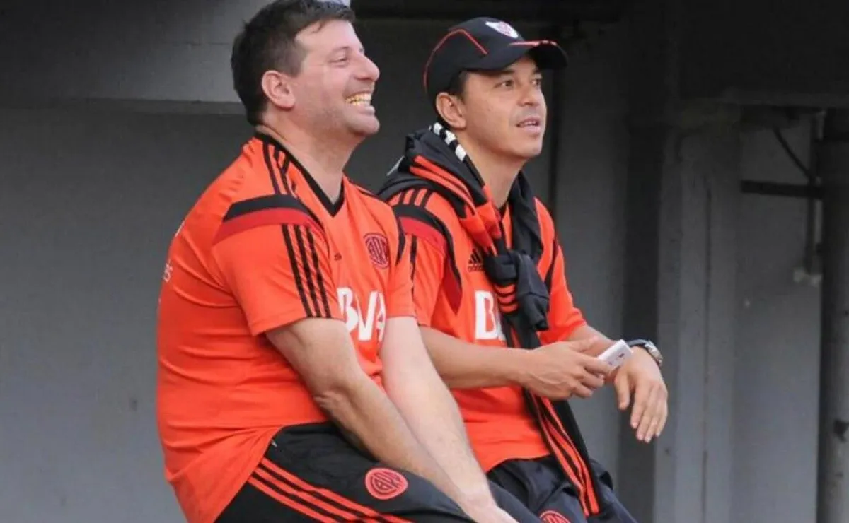 Rodrigo Sbroglia y Marcelo Gallardo, juntos cuando trabajaban en River.