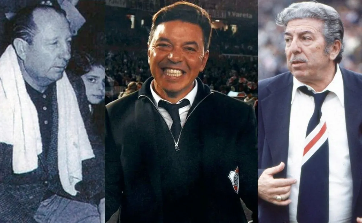 José María Minella, Marcelo Gallardo y Ángel Labruna, DT ganadores en River.