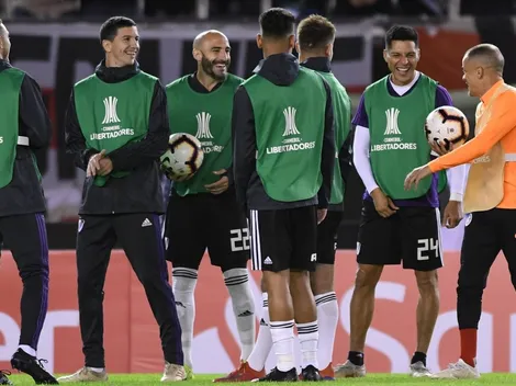D'Alessandro visitó la práctica de River