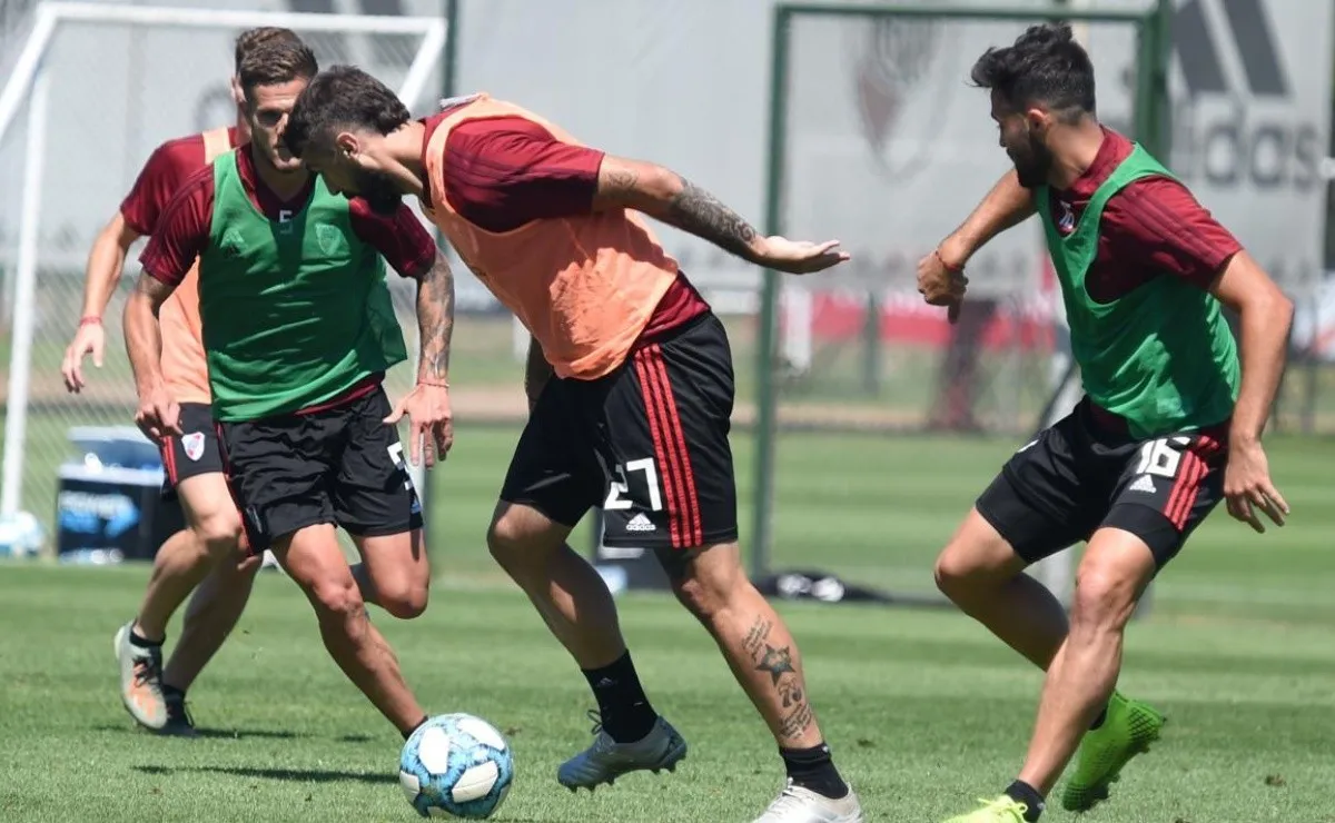 River se entrenó en el predio de Ezeiza.