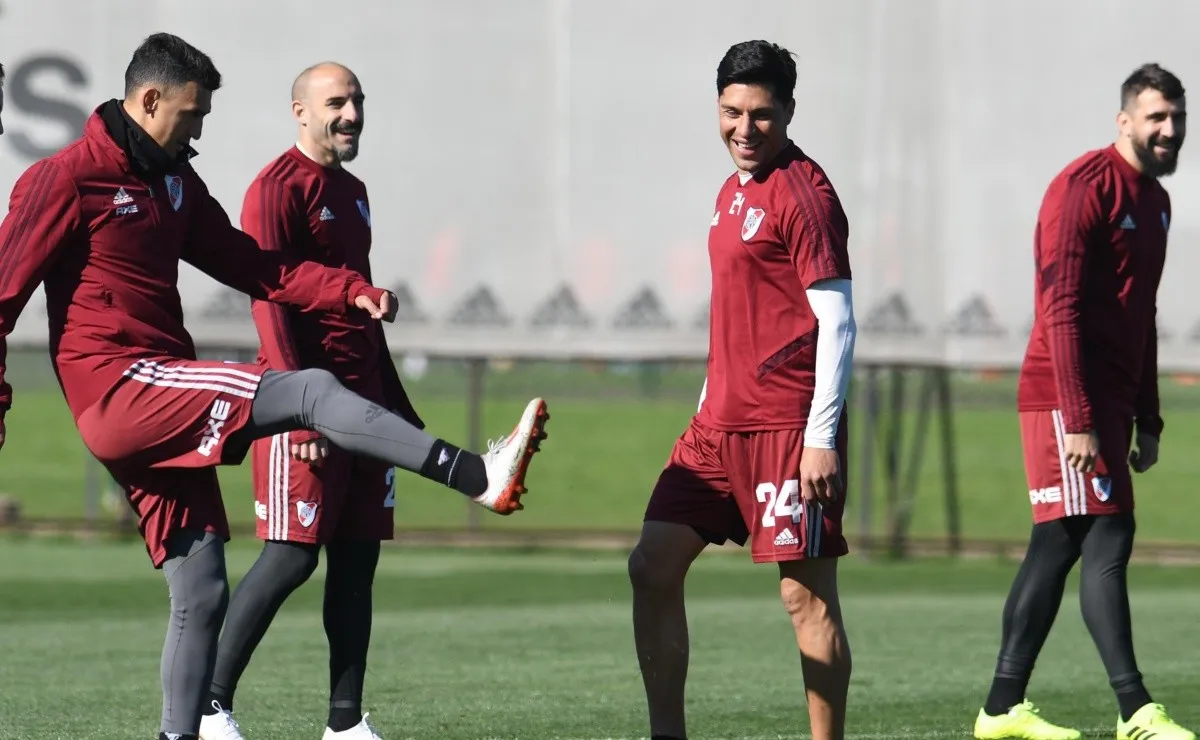 River se entrenó en el Monumental antes de viajar a Lima.