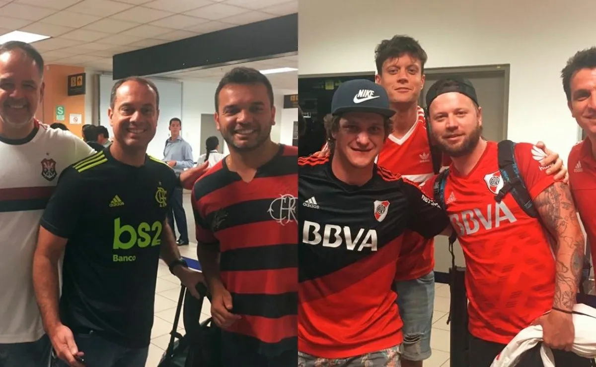 Fanáticos de ambos clubes están llegando al aeropuerto de Lima.