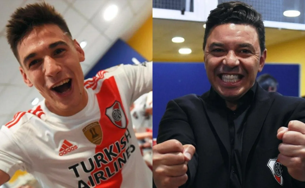 Martínez Quarta imitó el festejo de Gallardo en La Boca.