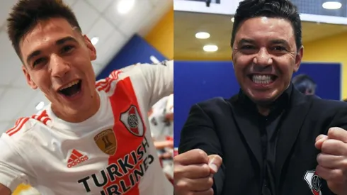 Martínez Quarta imitó el festejo de Gallardo en La Boca.