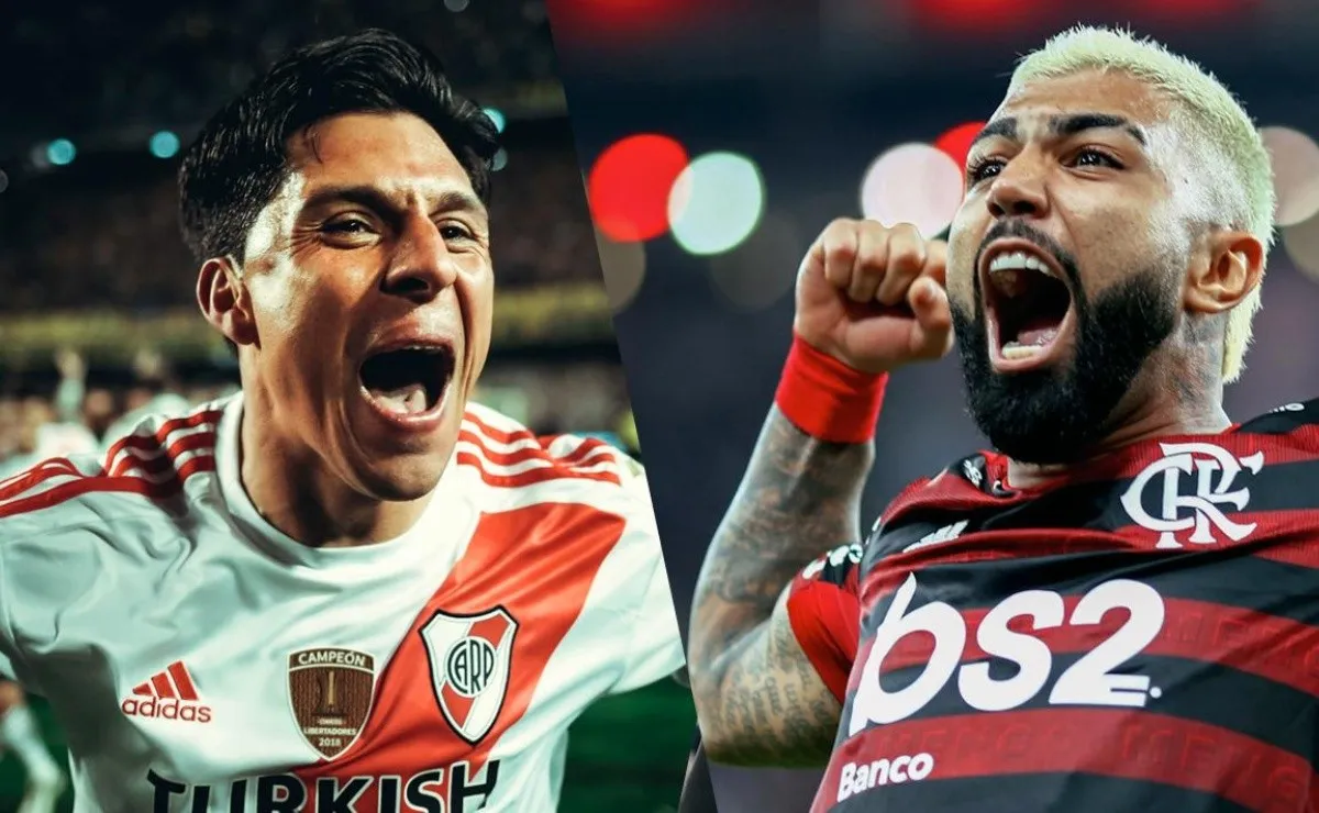 Enzo Pérez y Gabigol, dos figuras de los finalistas de la Copa Libertadores.