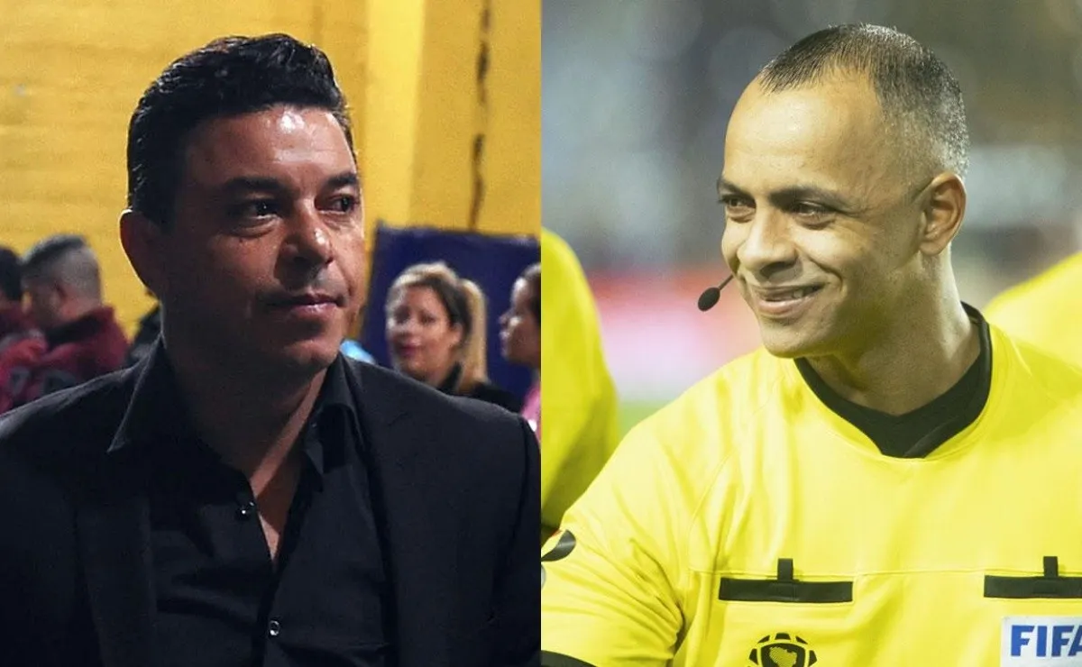 El entrenador de River criticó la pobre performance del árbitro brasileño.