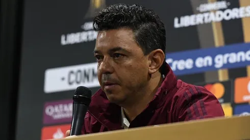 Gallardo, en la conferencia de prensa que brindó este mediodía en el Monumental.