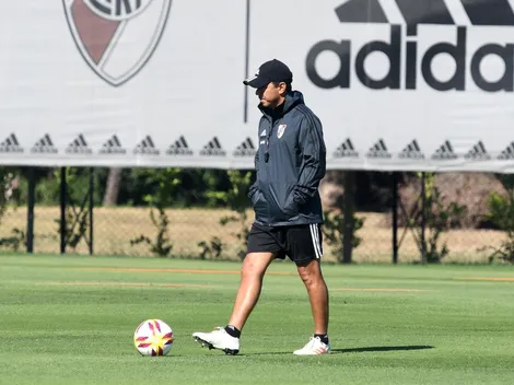 Gallardo paró una formación en la práctica de River
