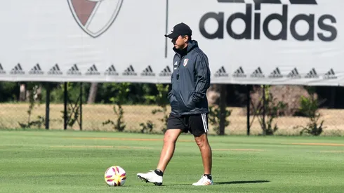 Gallardo, en el entrenamiento de River.