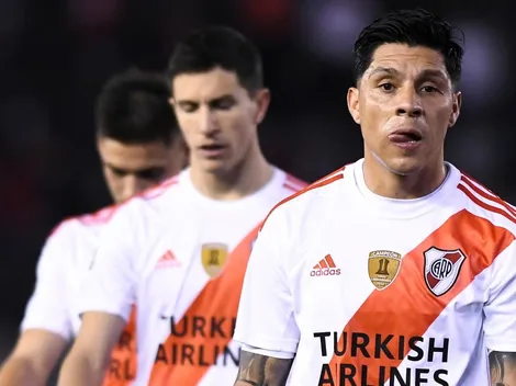 Susto en River: Enzo Pérez salió con molestias
