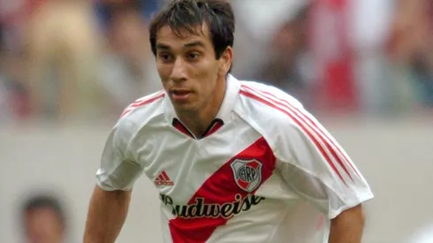 Nelson Cuevas, en su segunda etapa jugando en River.