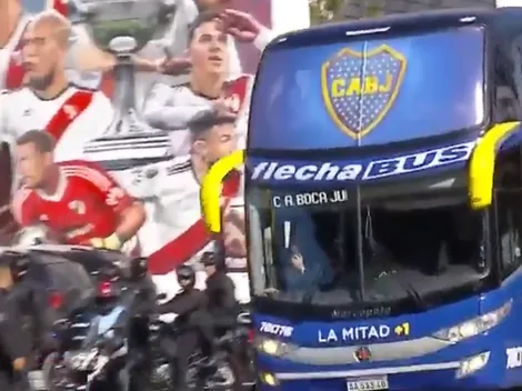 Así llegó el micro de Boca llegó al estadio Monumental