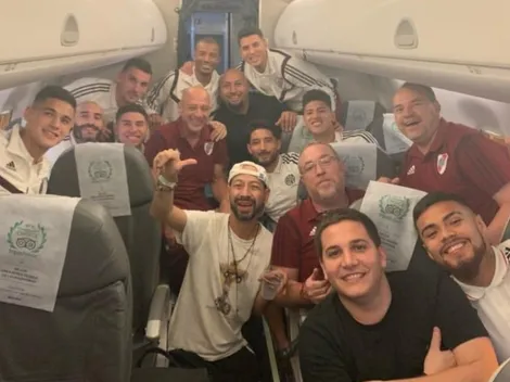 El festejo de River en el vuelo a casa