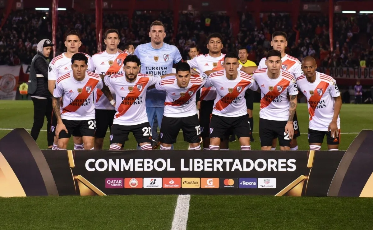El equipo inicial de River vs. Cerro Porteño.