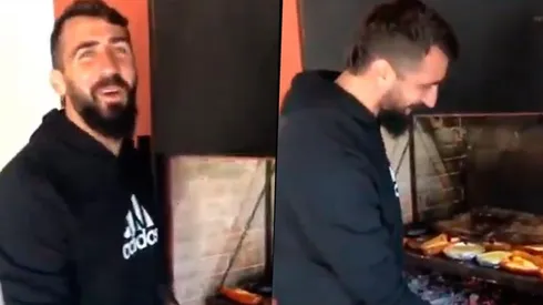El fin de semana se conoció una imagen del delantero de River manejando los hilos de una parrilla.