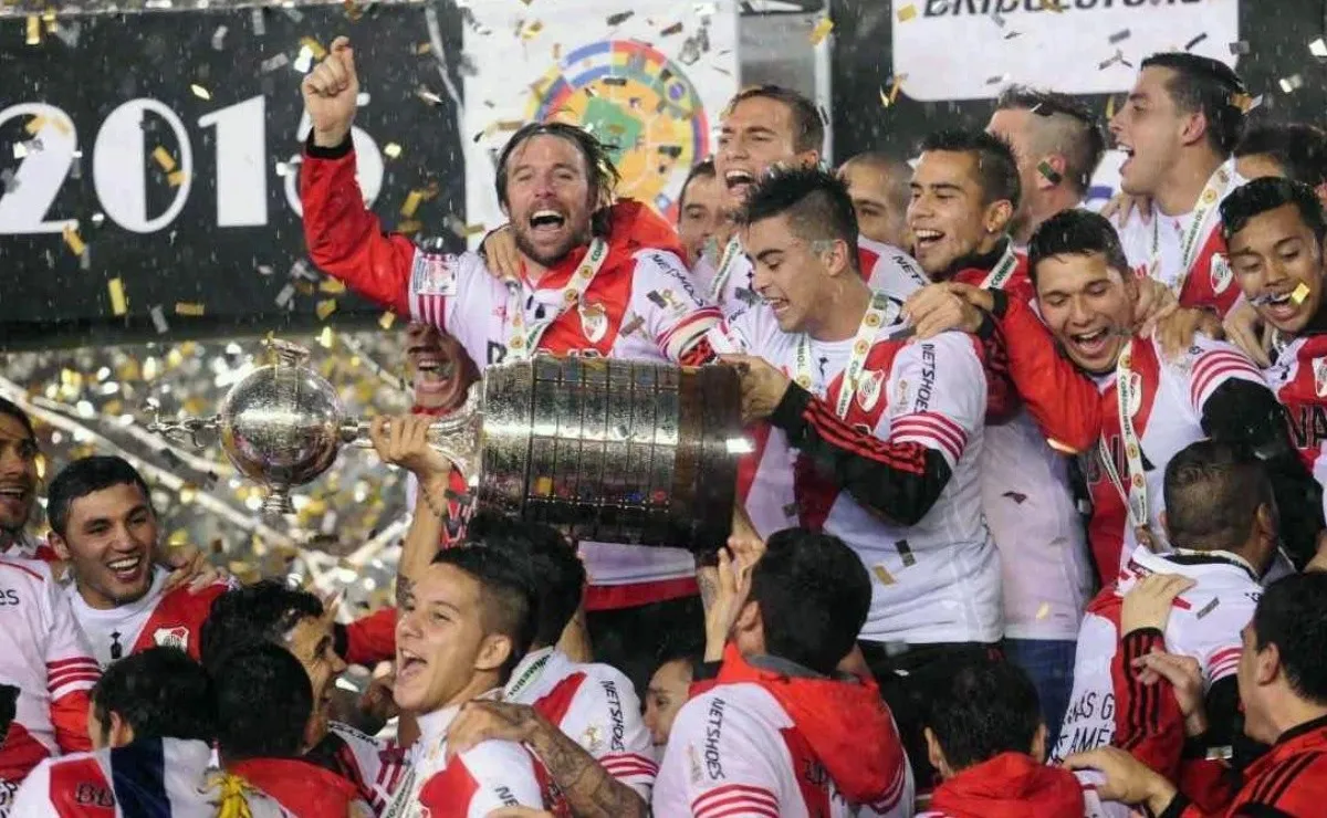 El festejo de la tercera Libertadores conseguida en la historia de River, y la primera del ciclo Gallardo