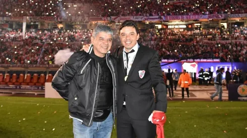 Máximo y Marcelo Gallardo en el Monumental.