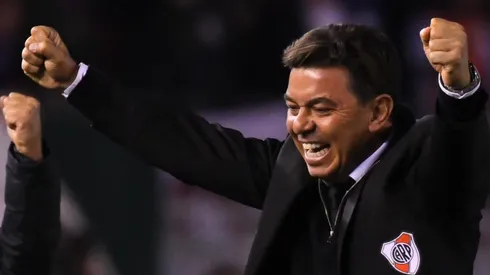 El técnico de River protagonizó una imagen que quedará inmortalizada en la retina de toda su familia.