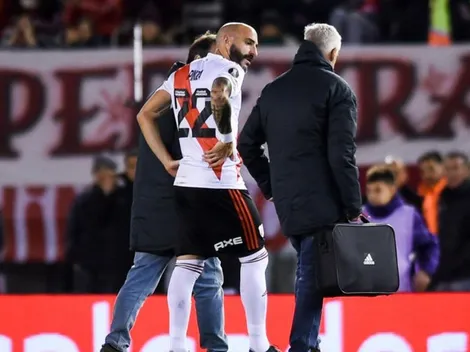 Mala para River: Pinola se retiró lesionado