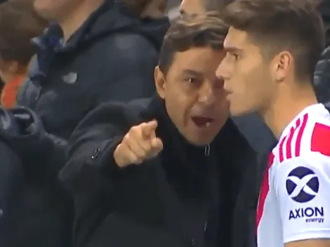 Las indicaciones de Gallardo para Rollheiser antes de entrar