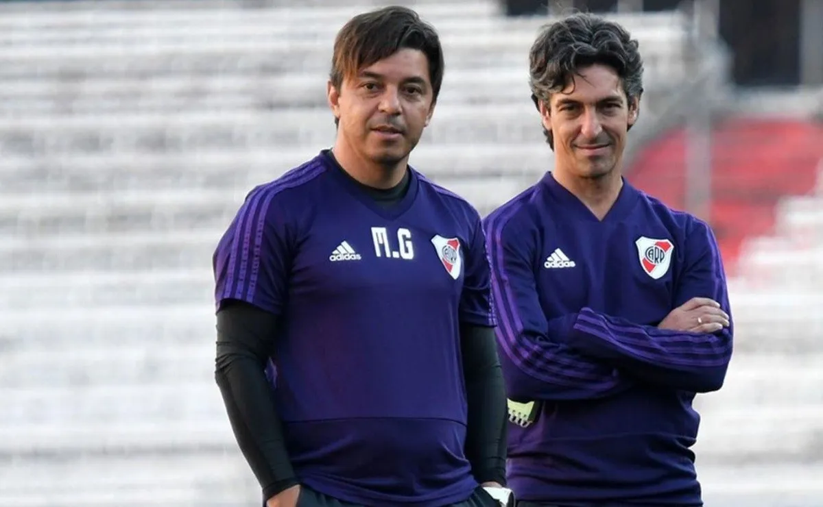 Gallardo y Buján, uno de los colaboradores del DT en River.