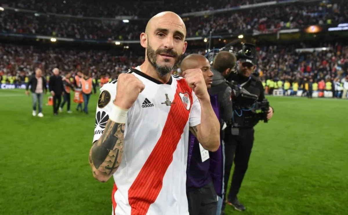 Pinola, luego de conquistar la Copa Libertadores ante Boca.