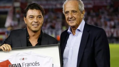 Gallardo y D'Onofrio, juntos en el Monumental.