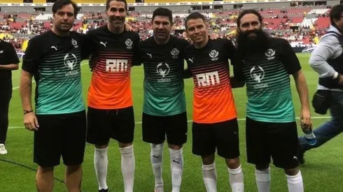 Cavenaghi, Angel, Salas, Saviola y Sorin, juntos en la despedida de Rafa Márquez.