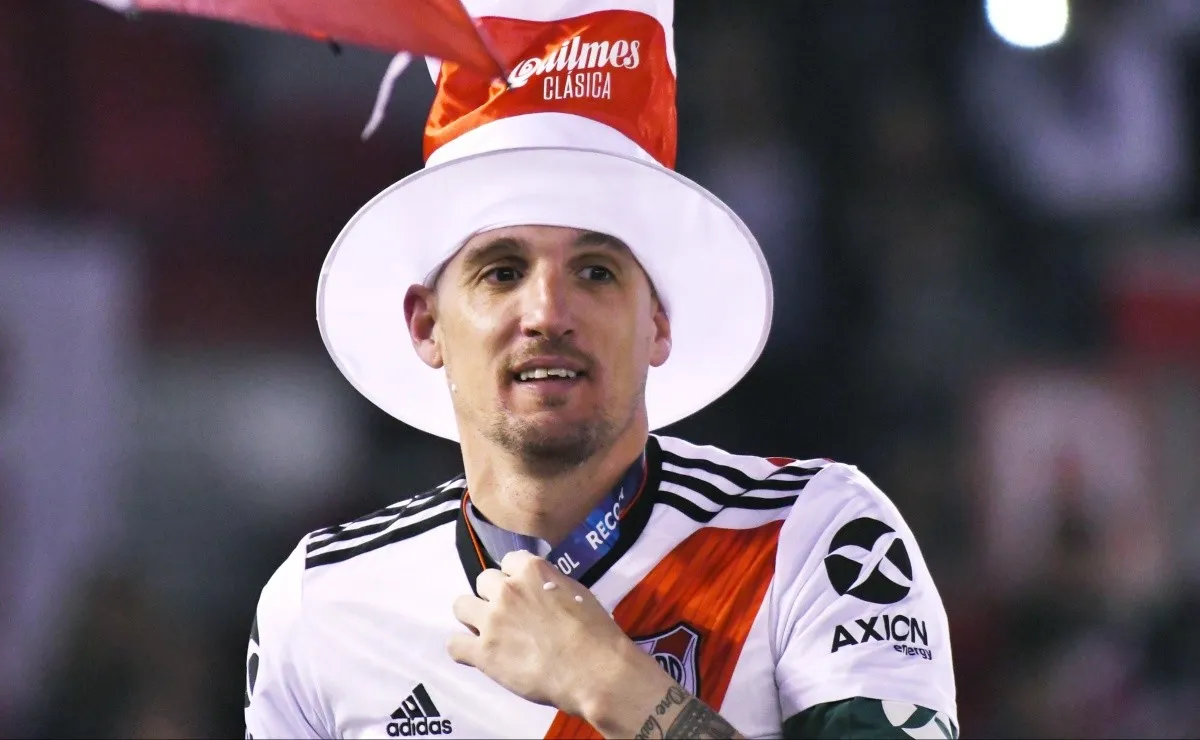 Franco Armani celebró la Recopa Sudamericana con mucha euforia.