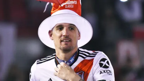 Franco Armani celebró la Recopa Sudamericana con mucha euforia.