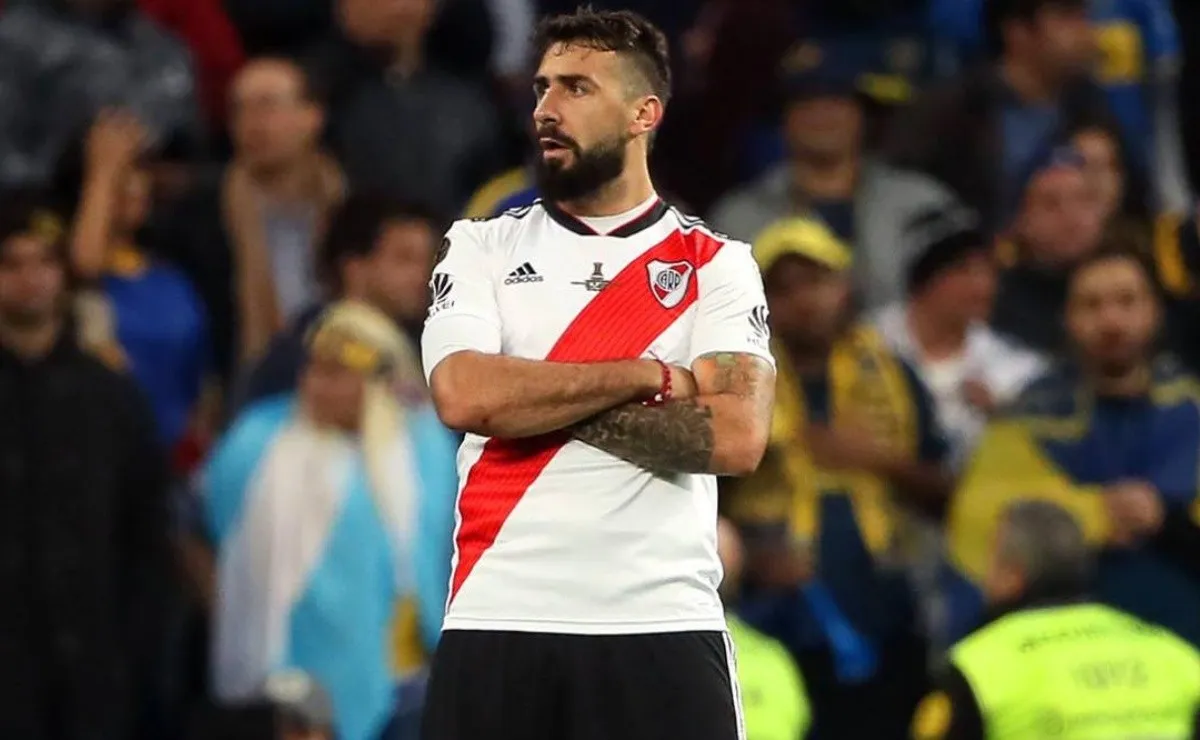 Pratto celebra el gol que le hizo a Boca en la final que tuvo lugar en Madrid.
