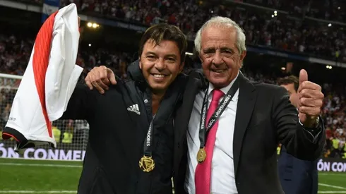 D'Onofrio y Gallardo, juntos tras conquistar la Libertadores 2018 ante Boca.