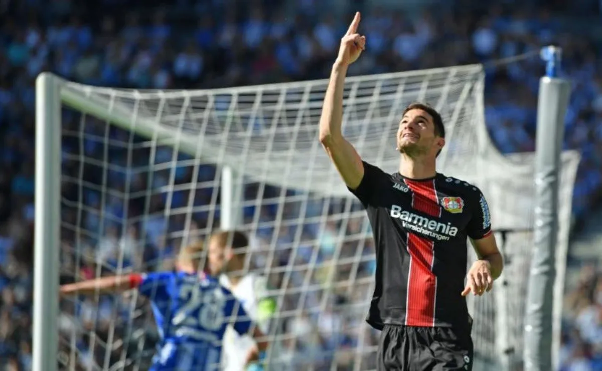 Alario convirtió 9 goles en 27 partidos en la Bundesliga 2018-2019