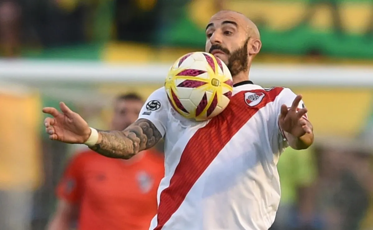 Pinola fue el capitán de River en el empate contra Aldosivi.
