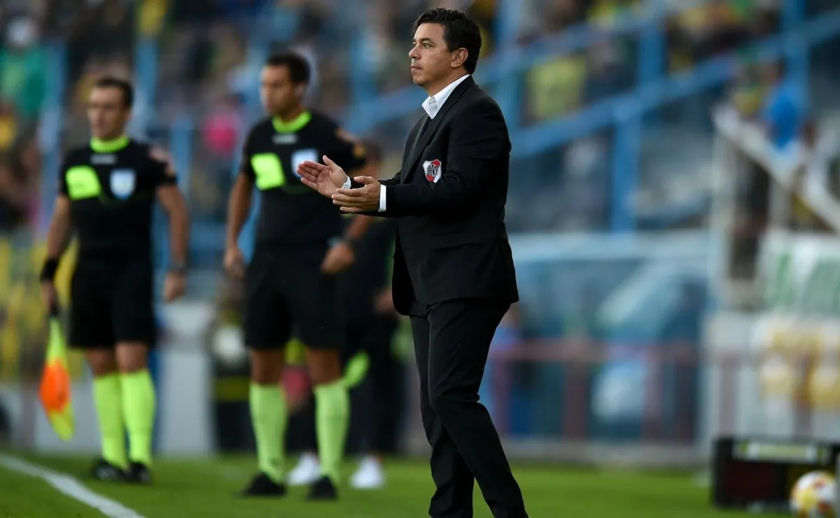 Gallardo se fue conforme con el primer tiempo que hizo River.