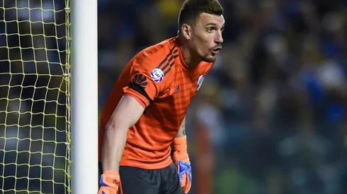 Franco Armani defendiendo el arco de River.