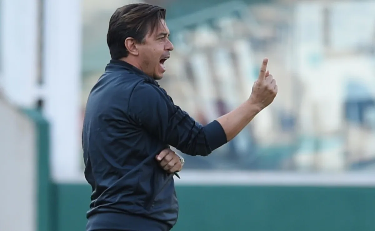 Gallardo, en el último Talleres - River que se jugó en Córdoba.