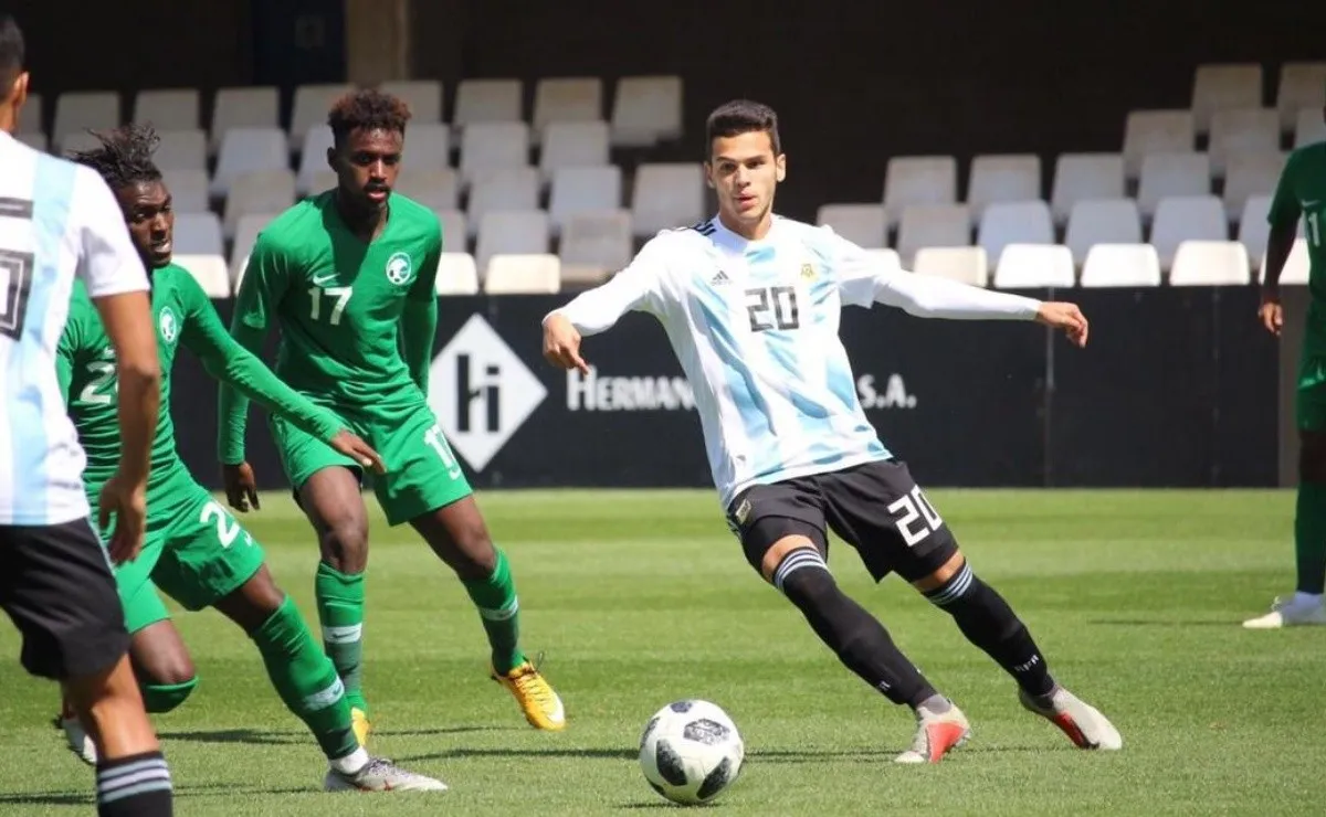 Ferreira vistiendo la camiseta de la Sub-20 ante Arabia Saudita.