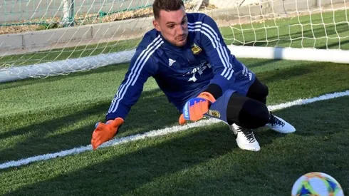 Armani, en su primer entrenamiento con la Selección en Madrid