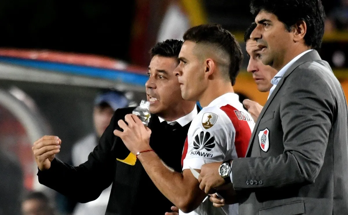 Rafael Borré lleva 20 goles en 66 partidos oficiales en River, donde suma 3.595 minutos. (FOTO: Getty)
