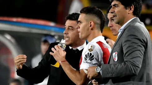 Rafael Borré lleva 20 goles en 66 partidos oficiales en River, donde suma 3.595 minutos. (FOTO: Getty)