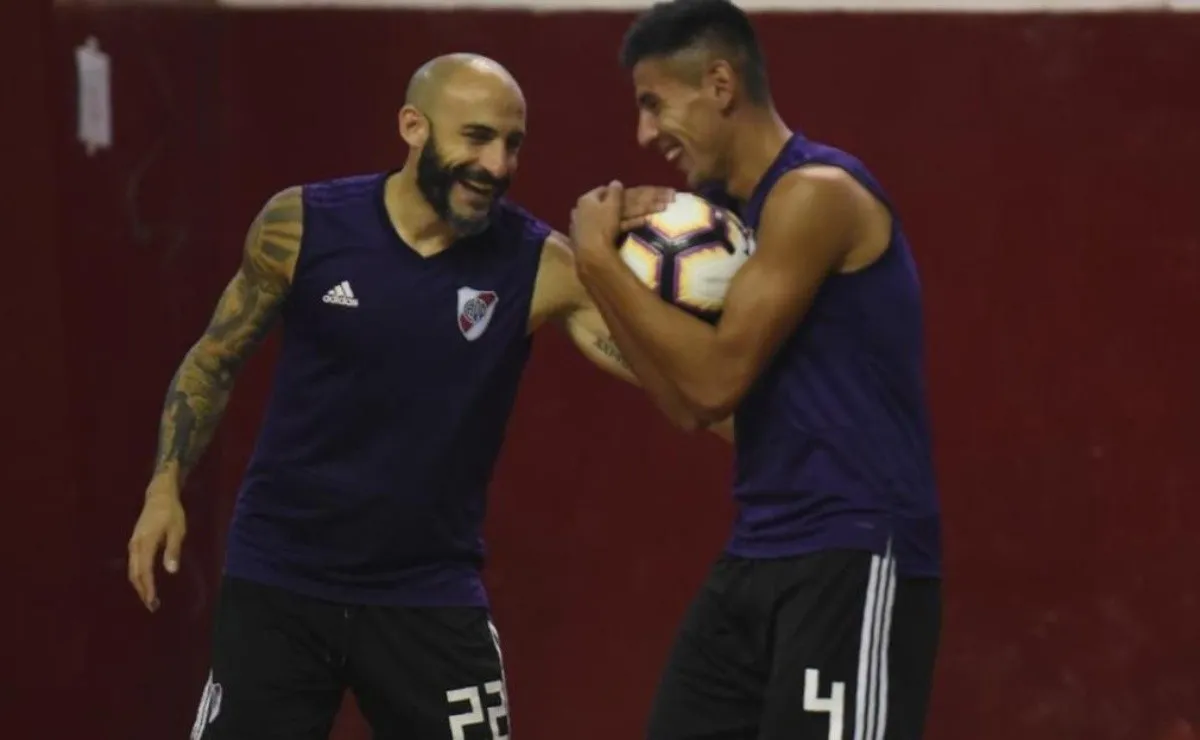 Angileri utilizó el número 4 en el entrenamiento, vacante tras la salida de Moreira. (FOTO: Diego Haliasz - Prensa River)
