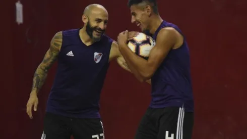 Angileri utilizó el número 4 en el entrenamiento, vacante tras la salida de Moreira. (FOTO: Diego Haliasz - Prensa River)